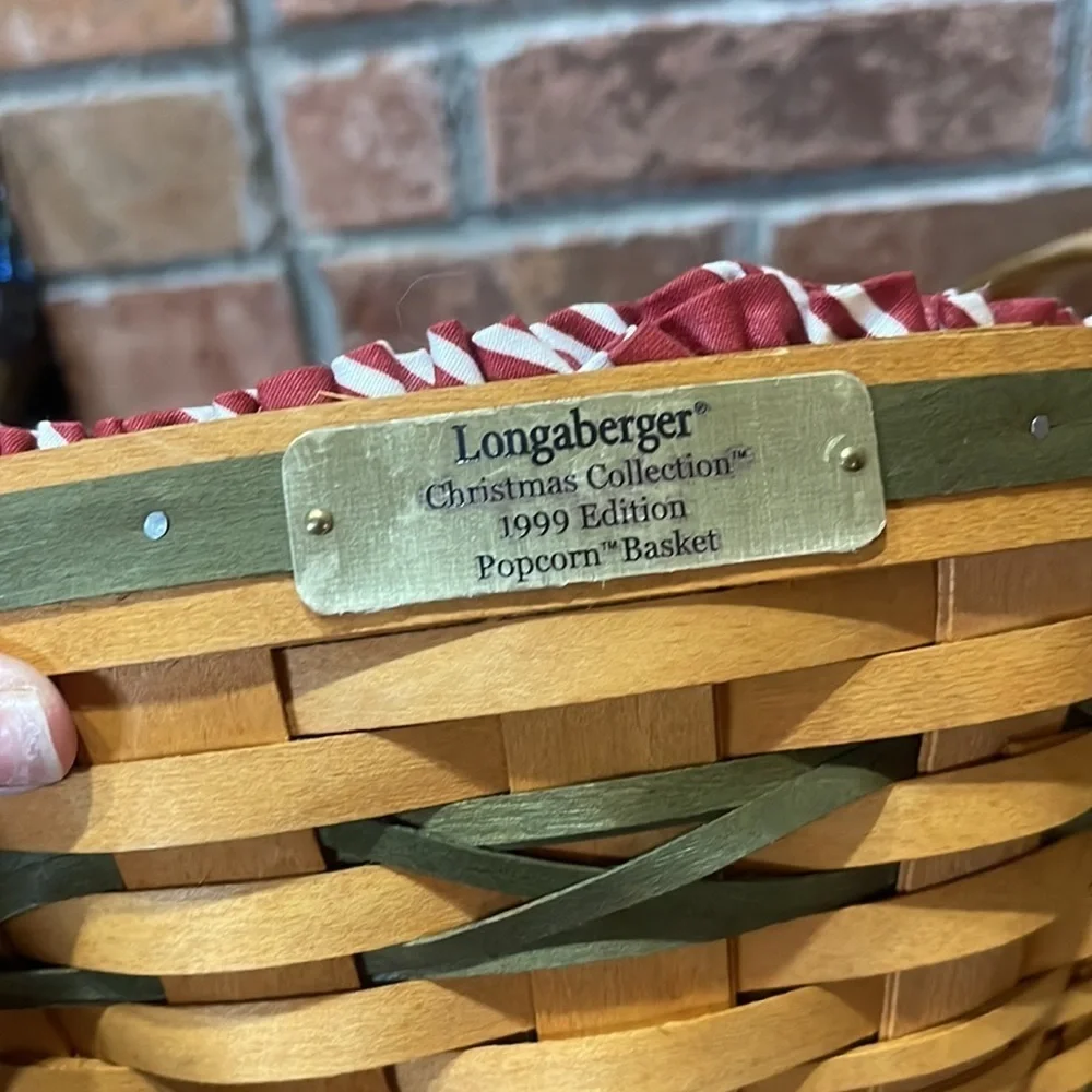 Vtg Longaberger 1999 Christmas Collection Popcorn Basket